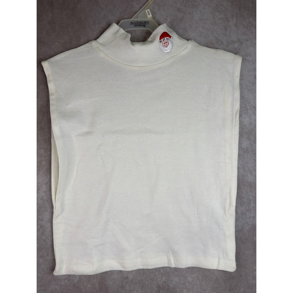 NWT VTG Accessory Crossing Mock Neck Dickey One Size Cream Santa Christmas